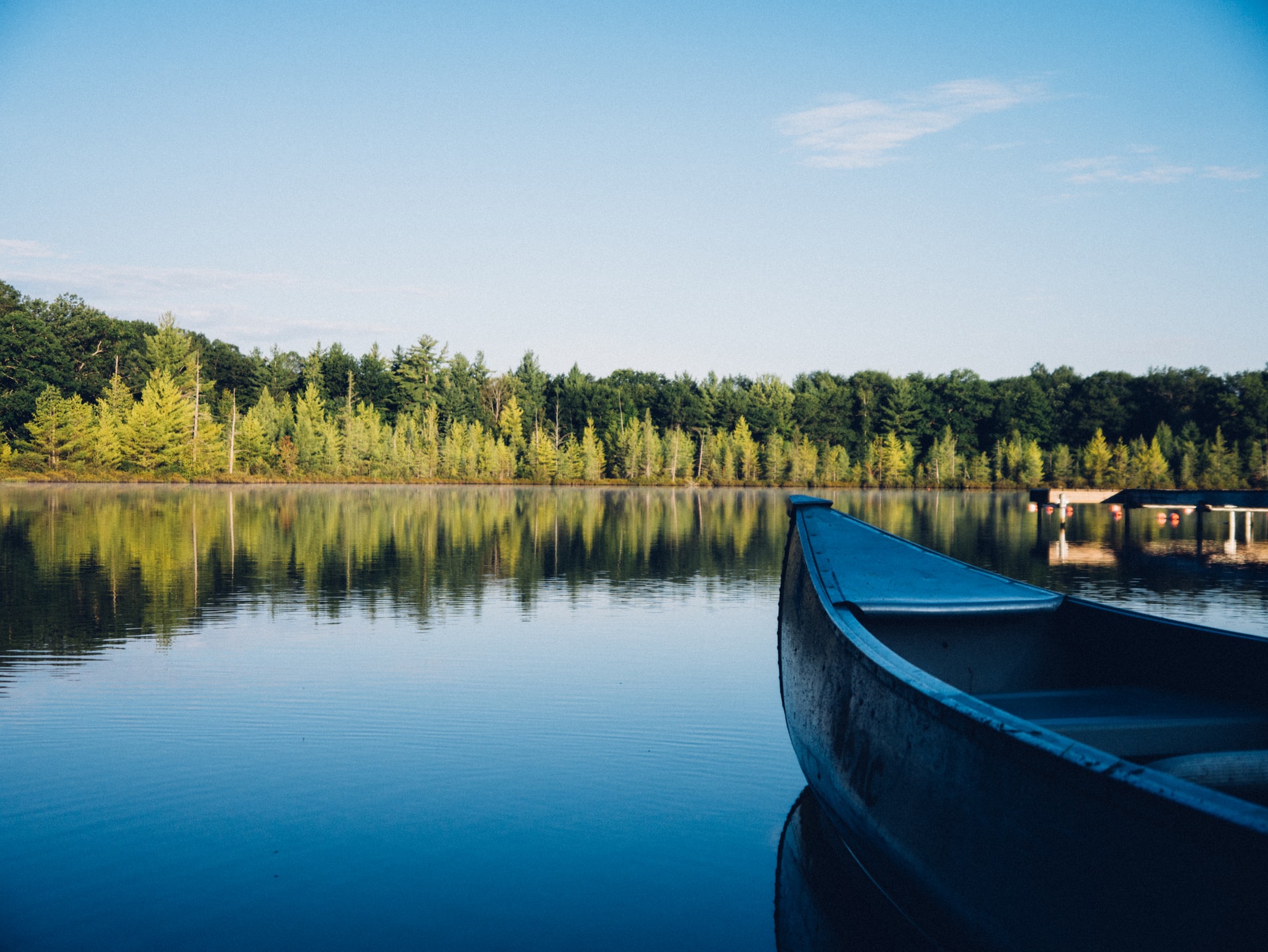 canoe on lake